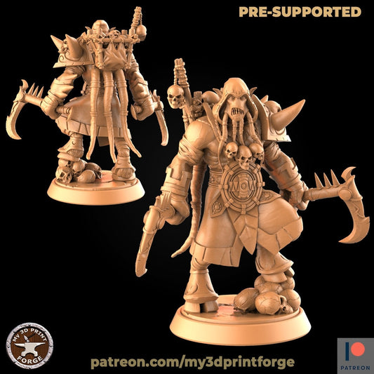 Corrupted Draenei with Skulls - Unpainted Miniature