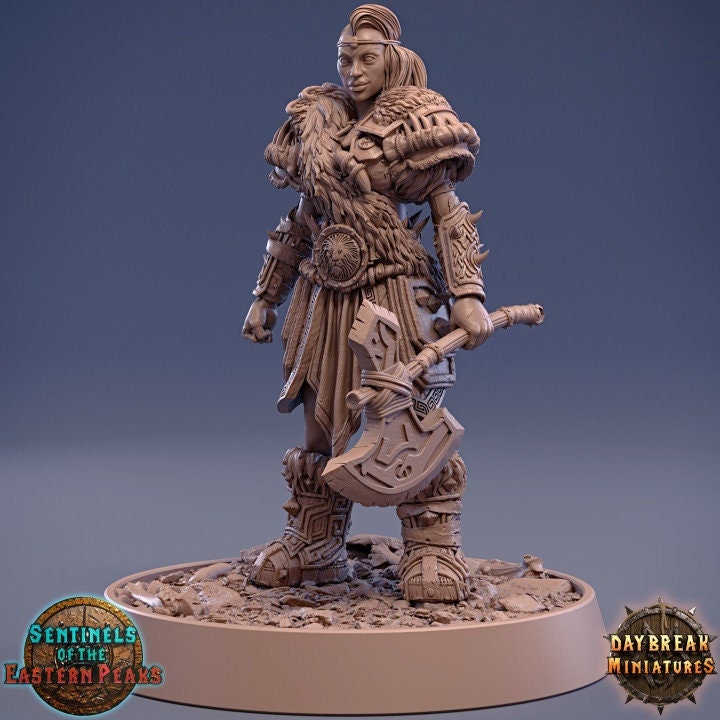 Gasca Jaggedaxe - Human Barbarian - Unpainted Miniature