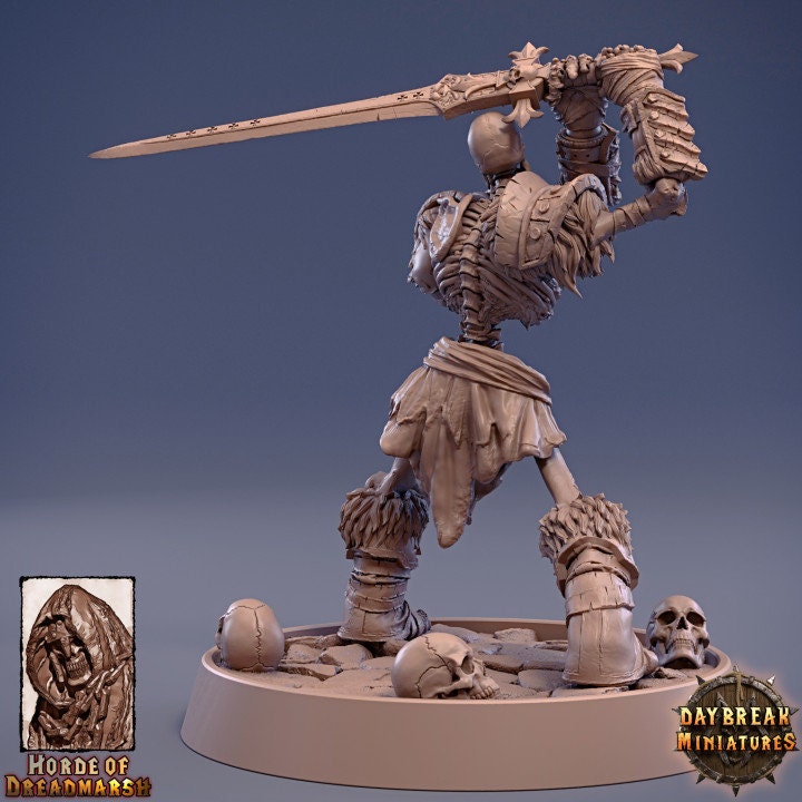 Bone Grunt of Outer Dreadmarsh - Skeletal Warrior - Unpainted Miniature