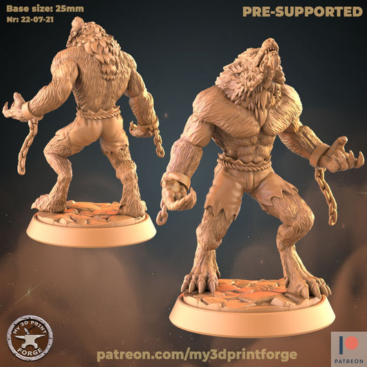 Male Werewolf Prisoner - Unpainted Miniature