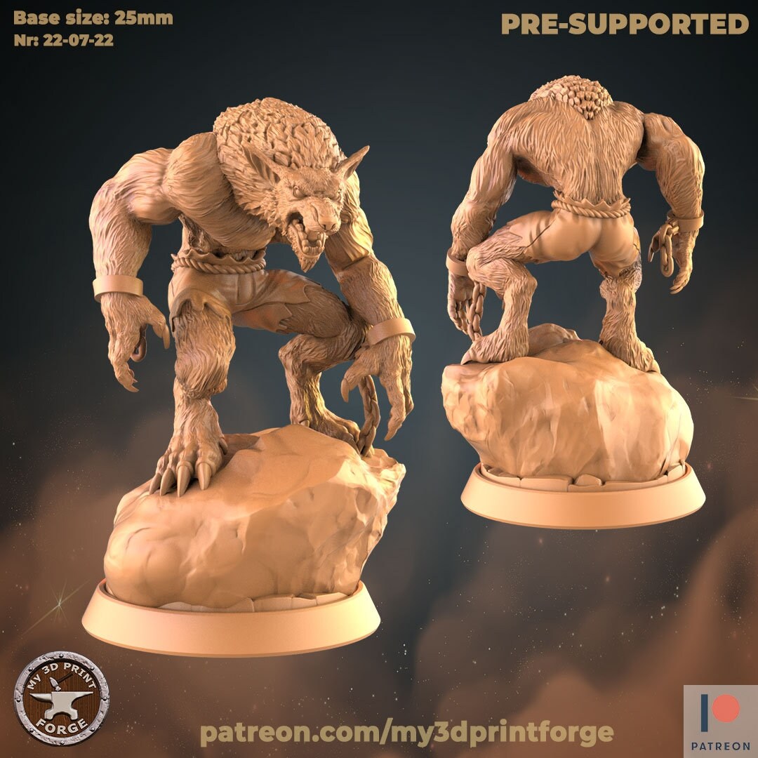 Male Werewolf - Rock - Unpainted Miniature