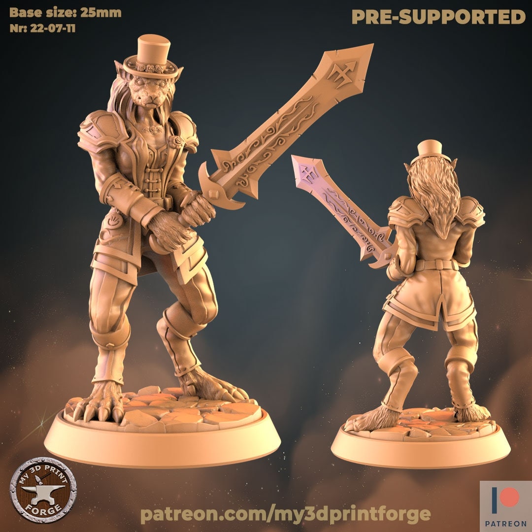 Female Werewolf Warrior - Unpainted Miniature