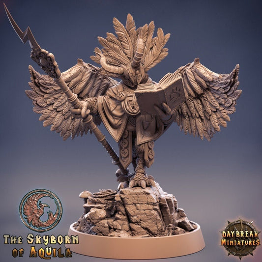 Derment of the Black Clouds - Birdfolk Wizard - Unpainted Miniature