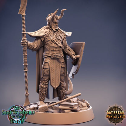 Damien Deadlygate - Tiefling Fighter - Unpainted Miniature