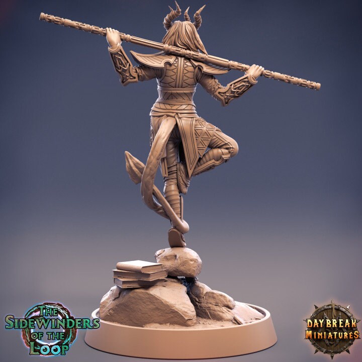 Jaanda Hightreader - Tiefling Monk - Unpainted Miniature