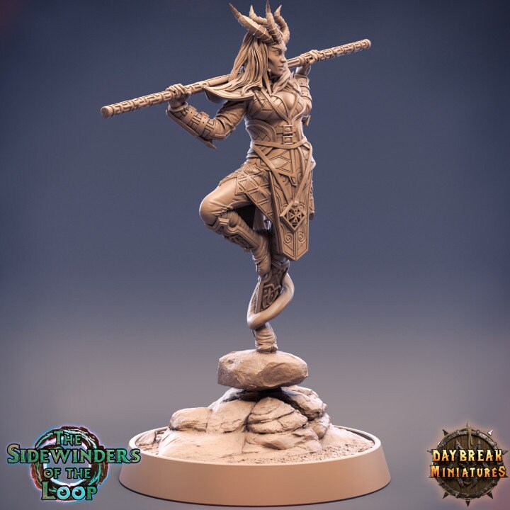 Jaanda Hightreader - Tiefling Monk - Unpainted Miniature