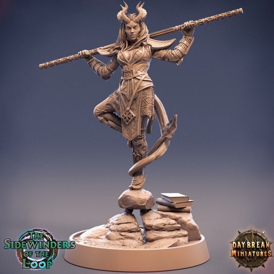 Jaanda Hightreader - Tiefling Monk - Unpainted Miniature