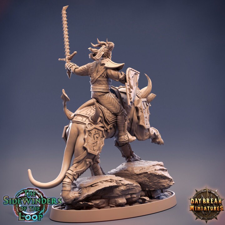 Noosher Neverpray - Tiefling Fighter - Unpainted Miniature