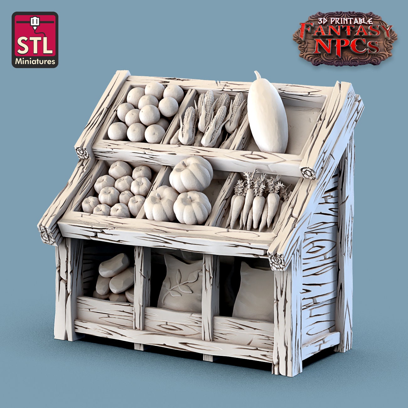 Market Shelf - Produce - Unpainted Miniature