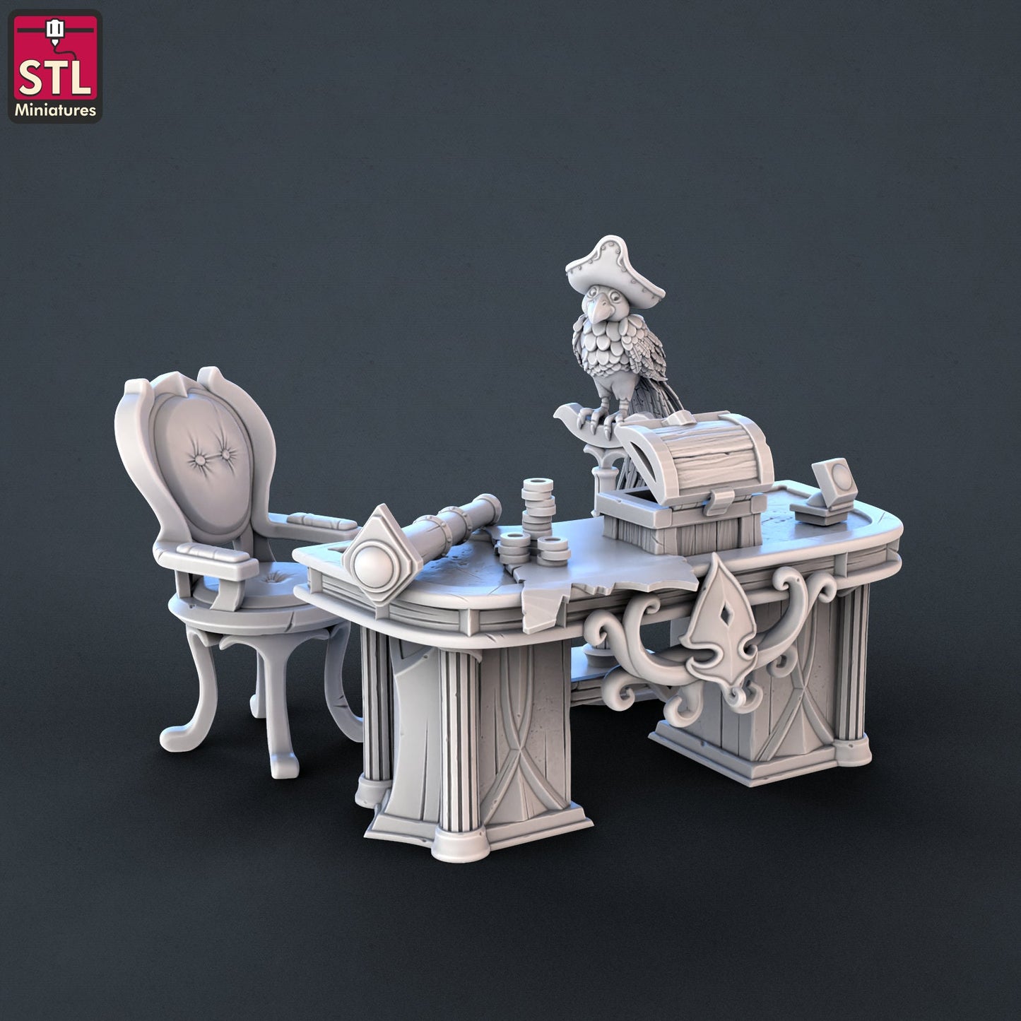 Pirate Captain's Desk - Unpainted Miniature