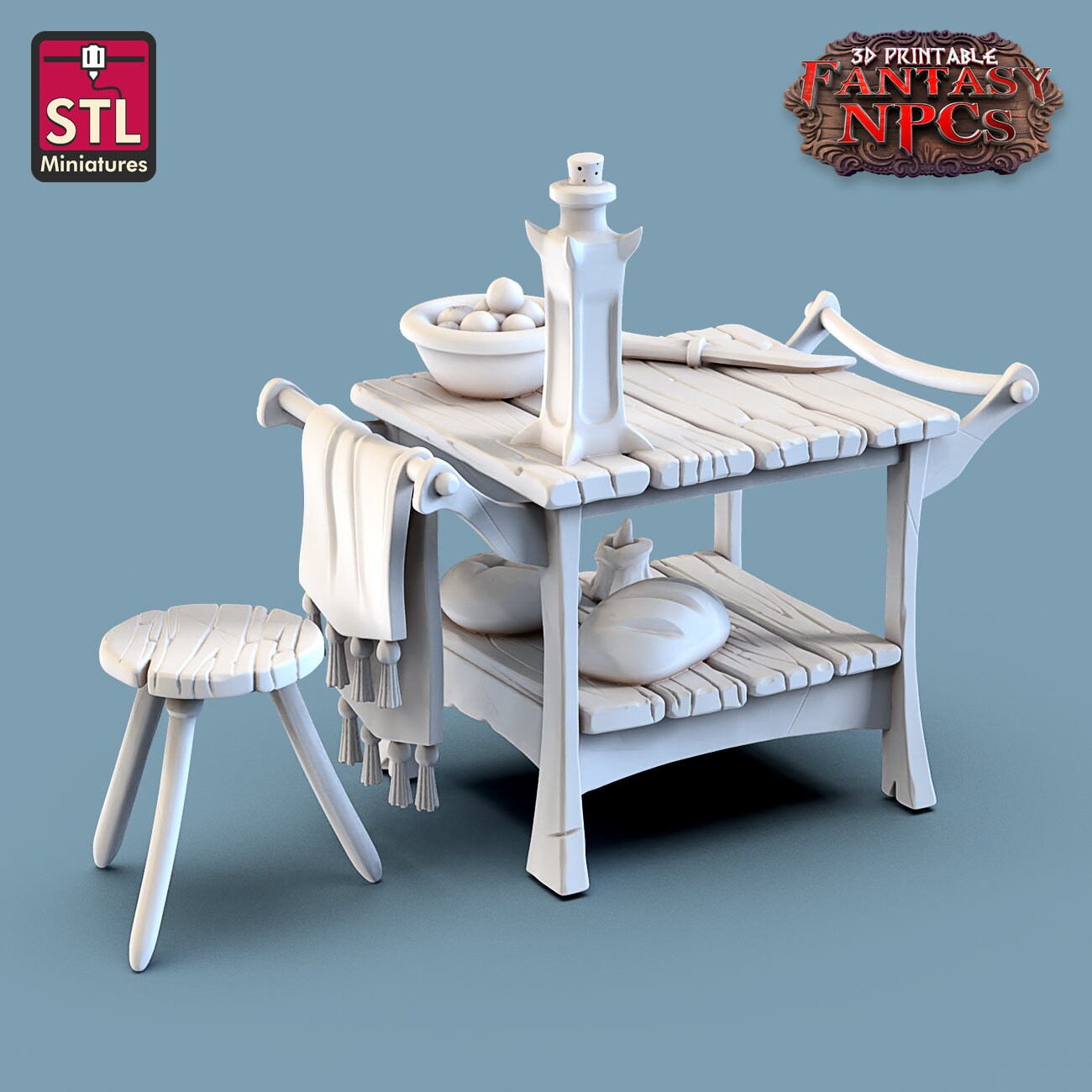 Small Cook's Table - Unpainted Miniature