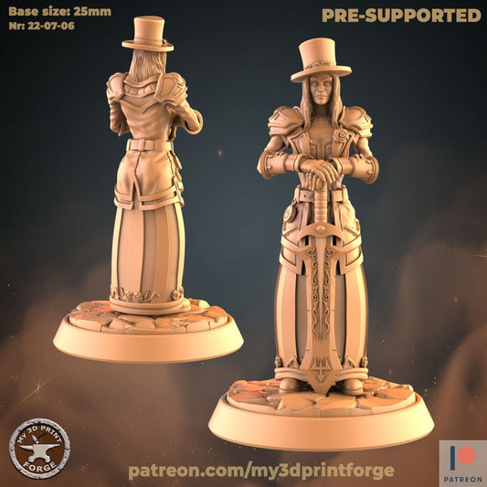 Human Female Warrior - Unpainted Miniature