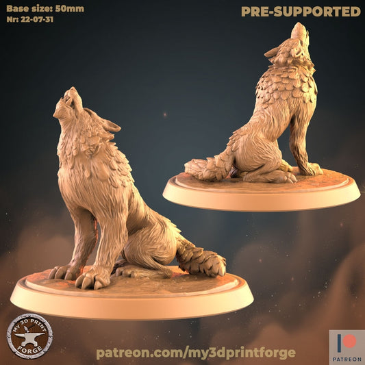 Wolf - Howling - Unpainted Miniature