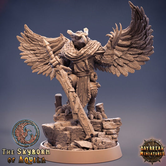 Feero Overglide - Birdfolk Fighter - Unpainted Miniature