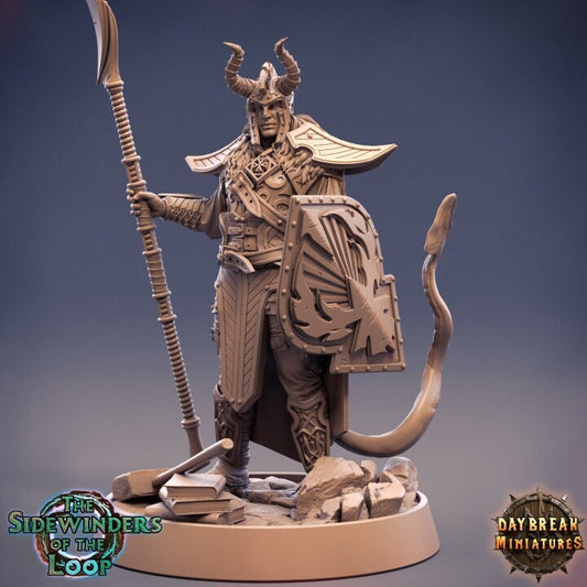 Damien Deadlygate - Tiefling Fighter - Unpainted Miniature