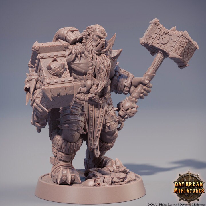 Rutger Gausshammer - Orc Barbarian - Unpainted Miniature