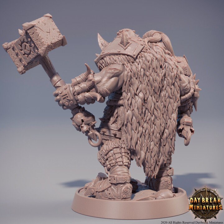 Rutger Gausshammer - Orc Barbarian - Unpainted Miniature