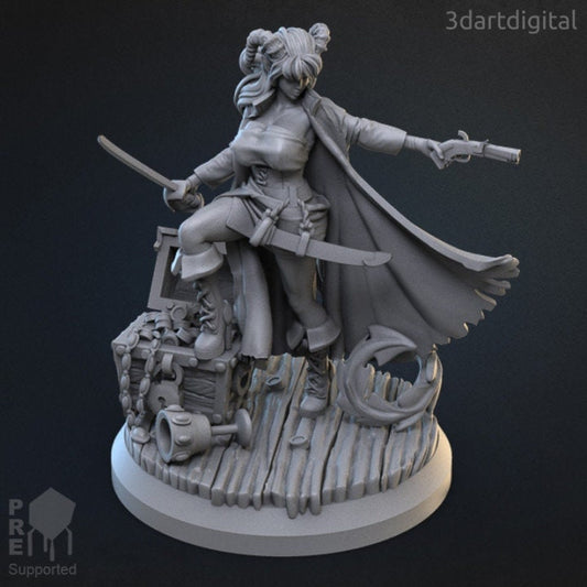 Amberal Thundercloud - Female Pirate - Unpainted Miniature