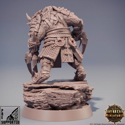 Zsagatai the Blue Blizzard - Dragonborn Fighter - Unpainted Miniature