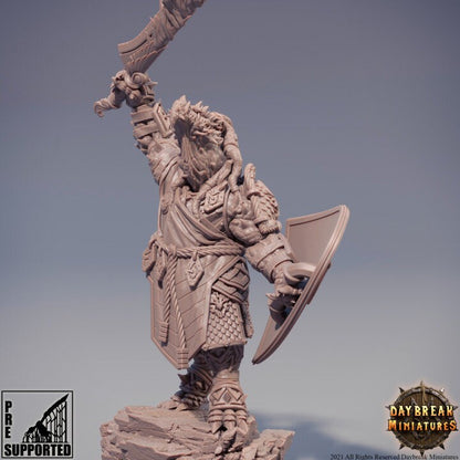 Tourmaline the Petrifier - Dragonborn Fighter - Unpainted Miniature