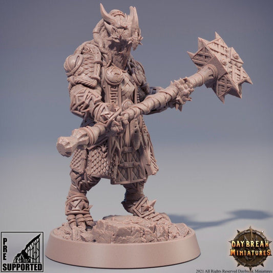 Goshenite Neverguesser - Dragonborn Fighter Miniature