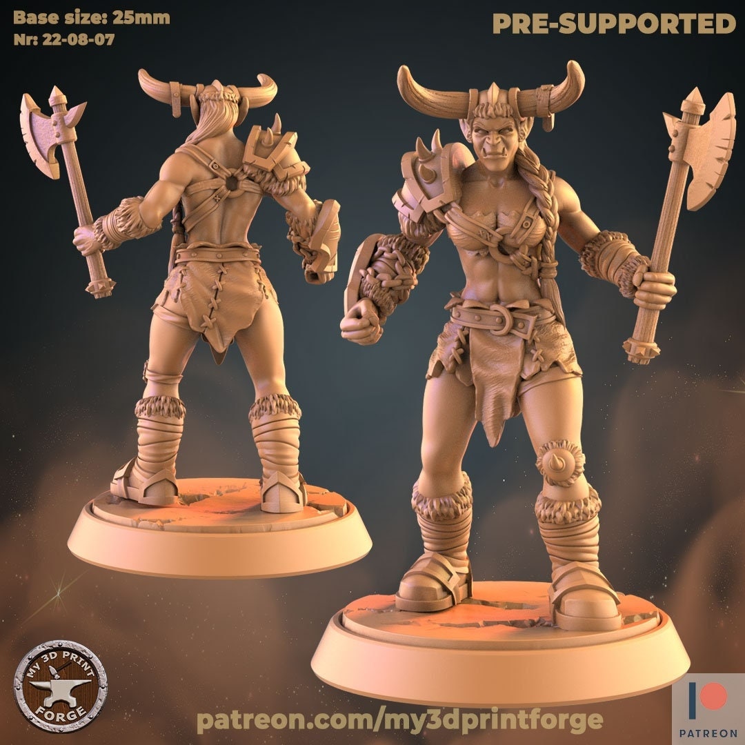 Female Orc Grunt - Raging - Unpainted Miniature