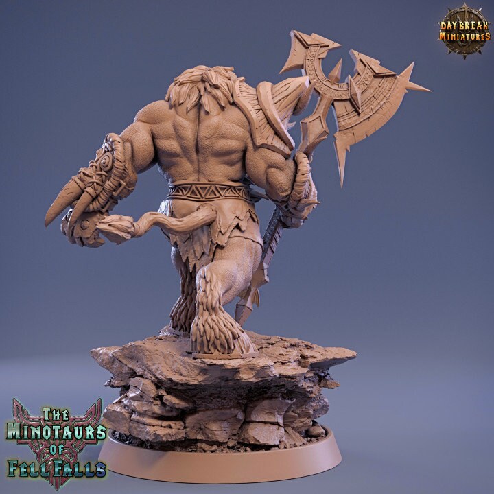 Blotus Gusher - Minotaur Fighter - Unpainted Miniature