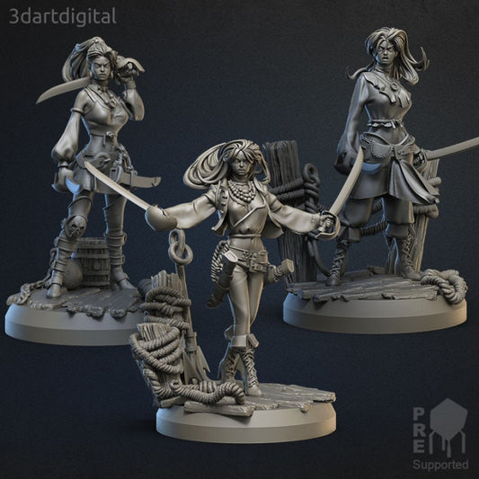 Female Pirate - Modular Miniatures - Unpainted Miniature