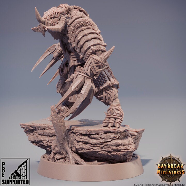 Zsagatai the Blue Blizzard - Dragonborn Fighter - Unpainted Miniature