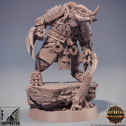 Zsagatai the Blue Blizzard - Dragonborn Fighter - Unpainted Miniature