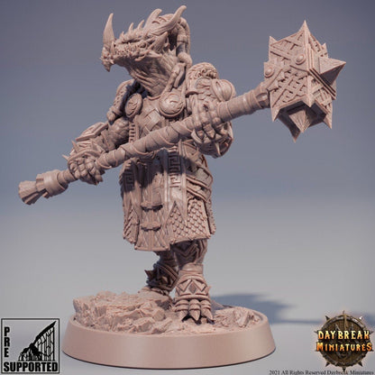 Goshenite Neverguesser - Dragonborn Fighter Miniature