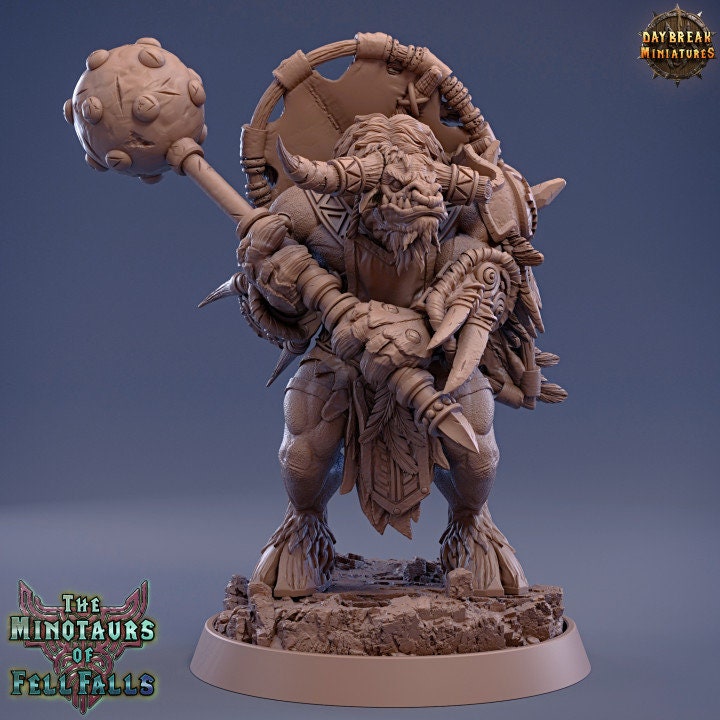Mercury Redflood - Minotaur Fighter - Unpainted Miniature