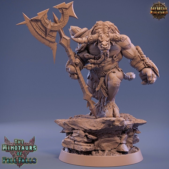 Blotus Gusher - Minotaur Fighter - Unpainted Miniature