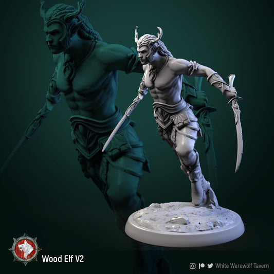 Wood Elf Rogue - Unpainted Miniature