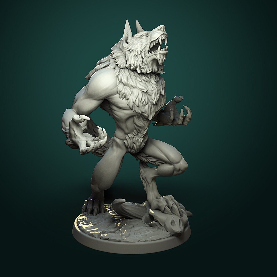 Furious Werewolf - Pose 1 - Unpainted Miniature