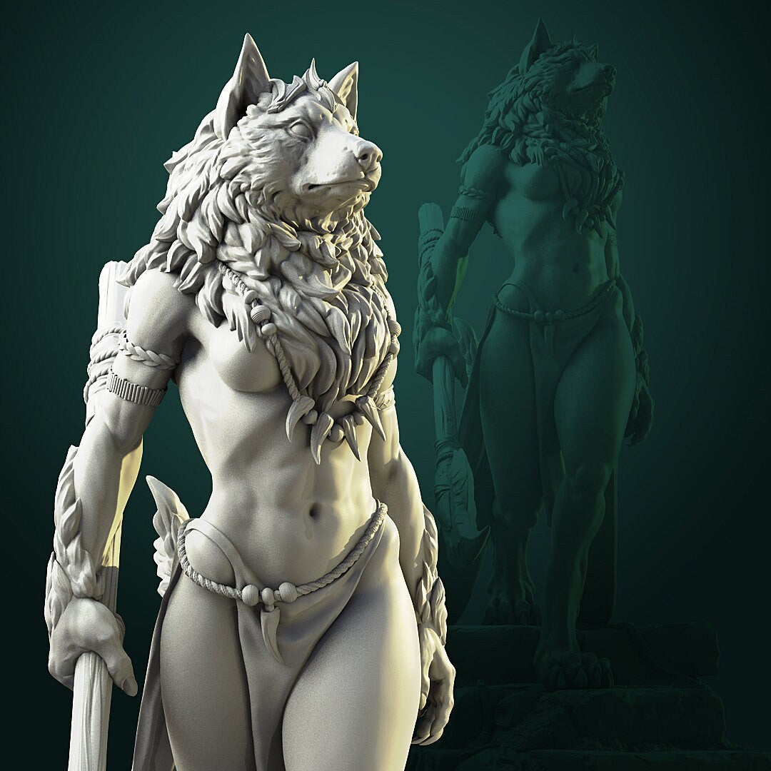 Oleana - Female Werewolf - Unpainted Miniature