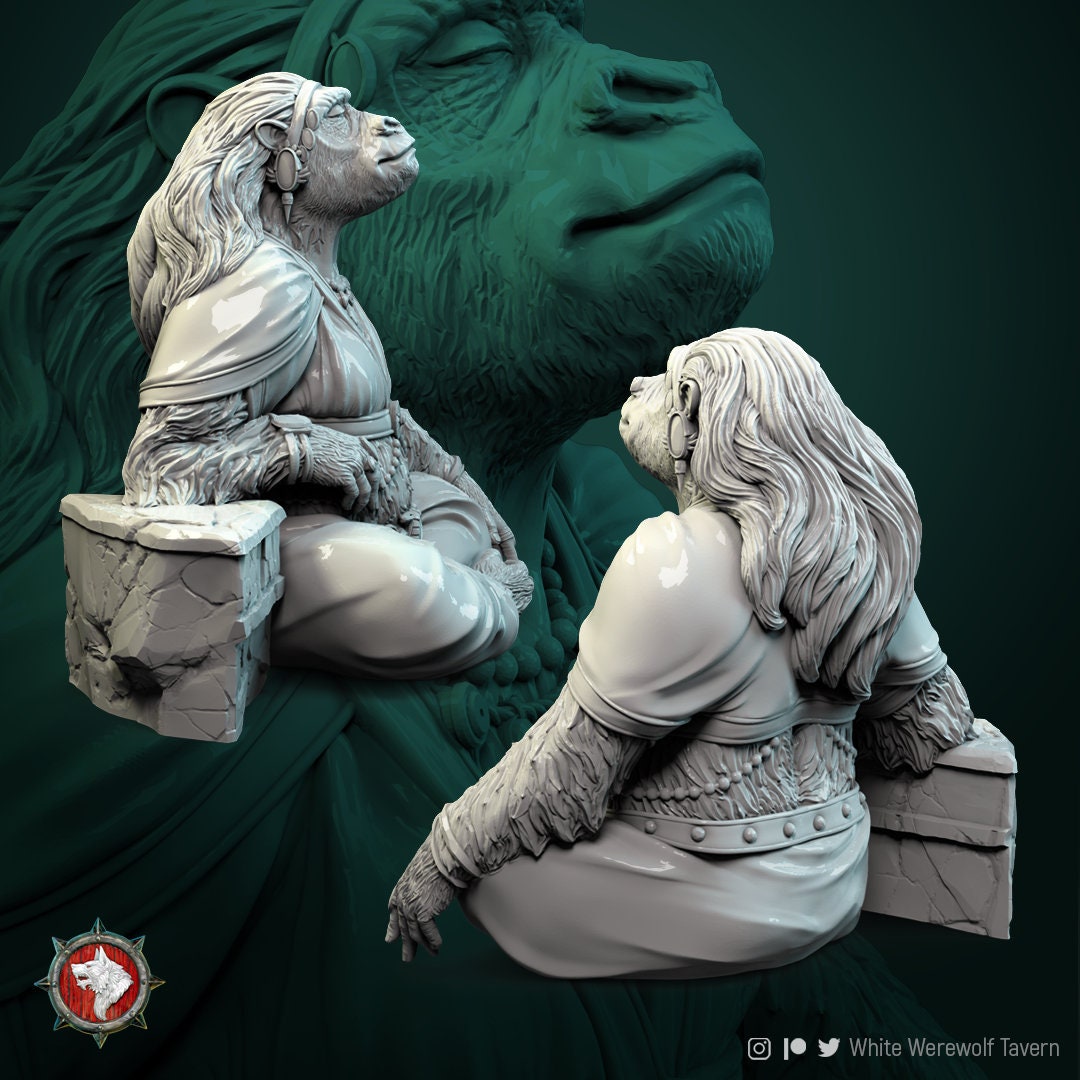 Meditating Gorilla - Unpainted Miniature