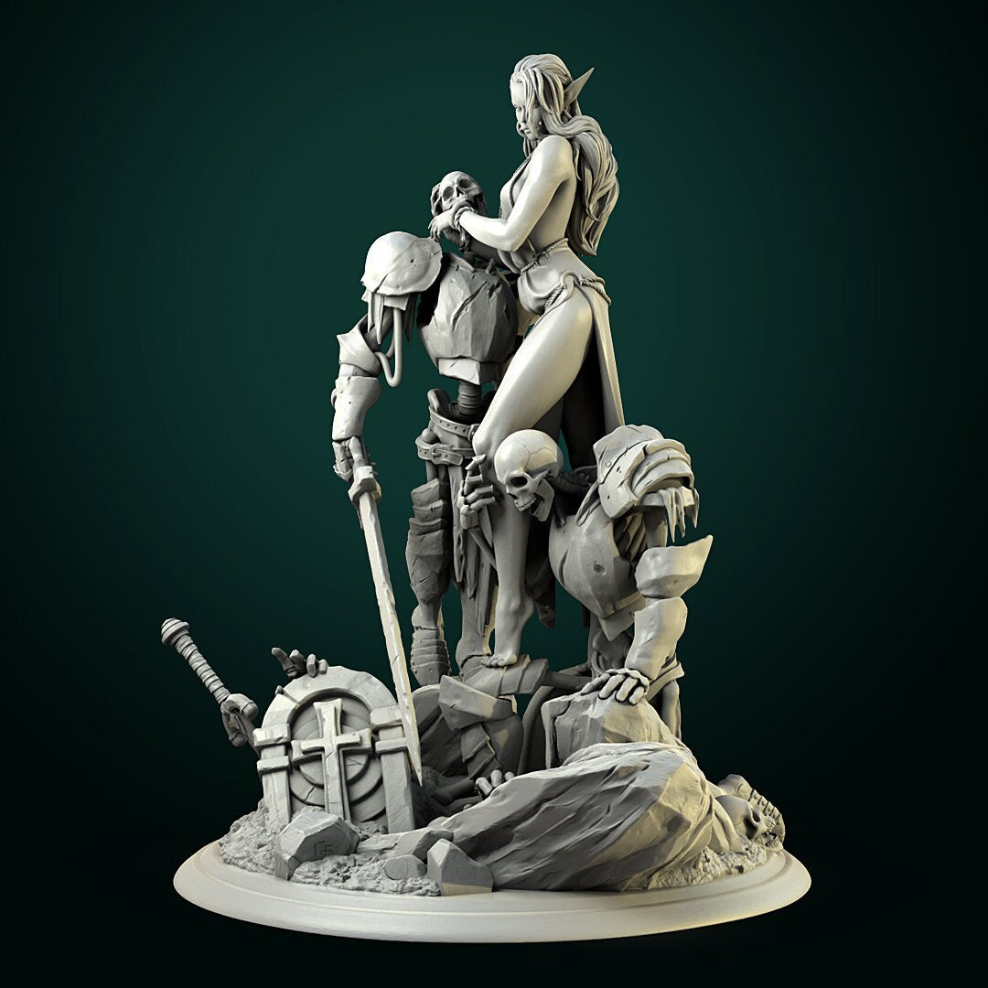 Elven Necromancer - Unpainted Miniature