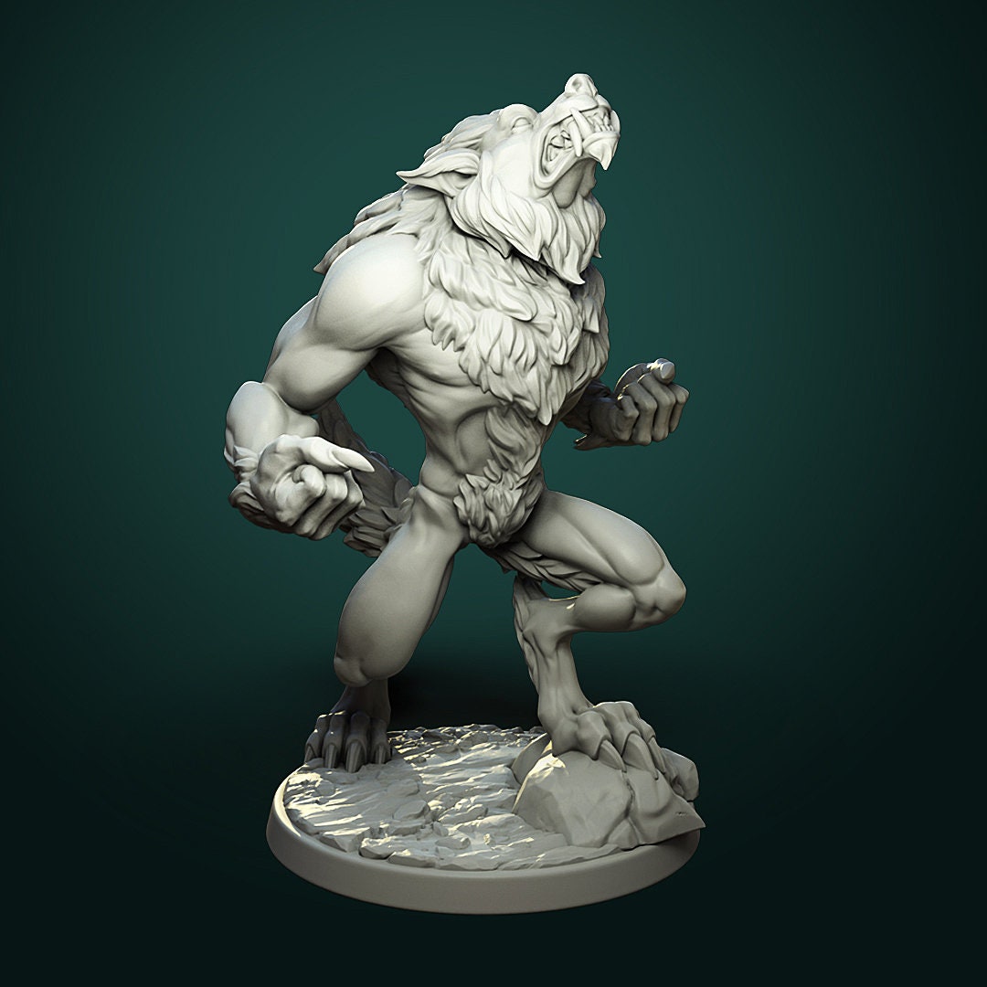 Furious Werewolf - Pose 2 - Unpainted Miniature