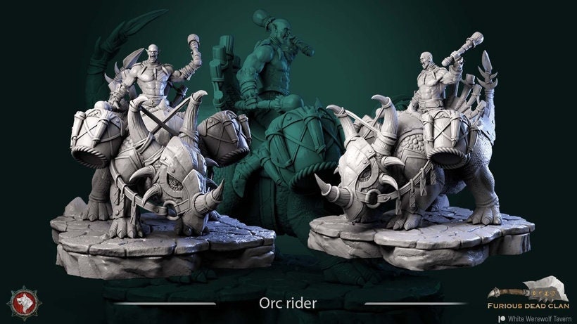 Orc Rider - Unpainted Miniature