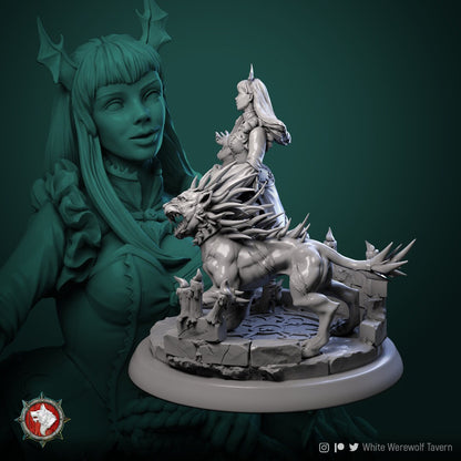 Tanna - Young Vampire with Hound - Unpainted Miniature