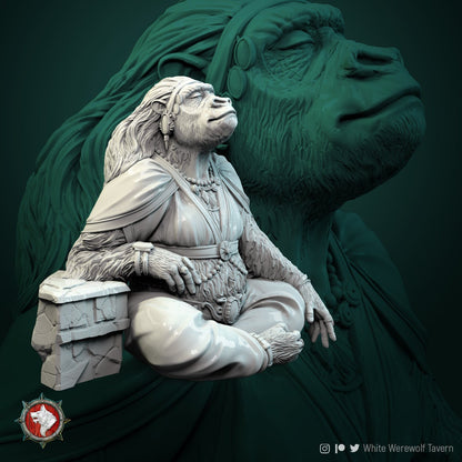 Meditating Gorilla - Unpainted Miniature