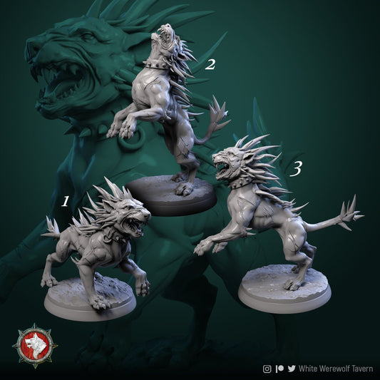 Evil Dogs - 3 Poses - Unpainted Miniatures