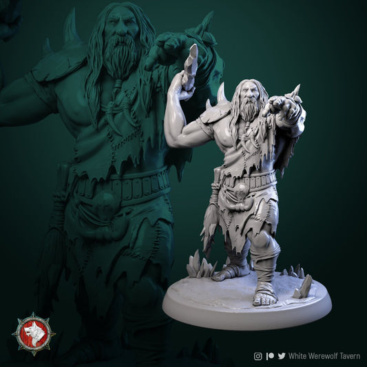 Frost Giant - Throwing Spear - Unpainted Miniature