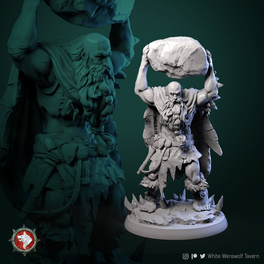 Frost Giant - Boulder - Unpainted Miniature