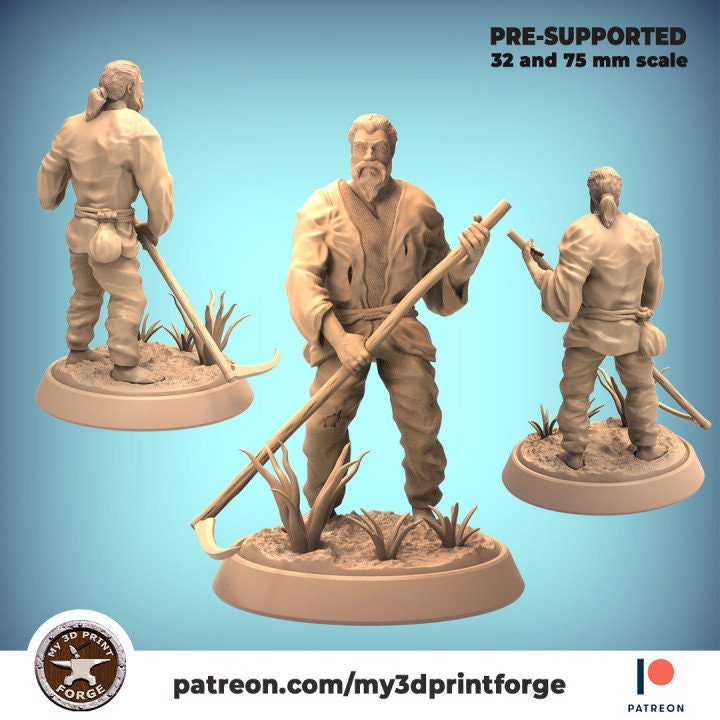 Farmer with Scythe - Unpainted Miniature