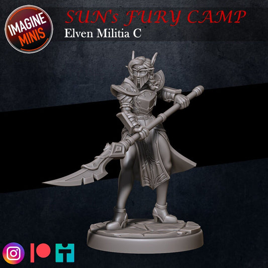 Elven Milita - Elven Soldier - Unpainted Miniature