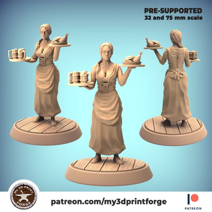 Barmaid - Unpainted Miniature