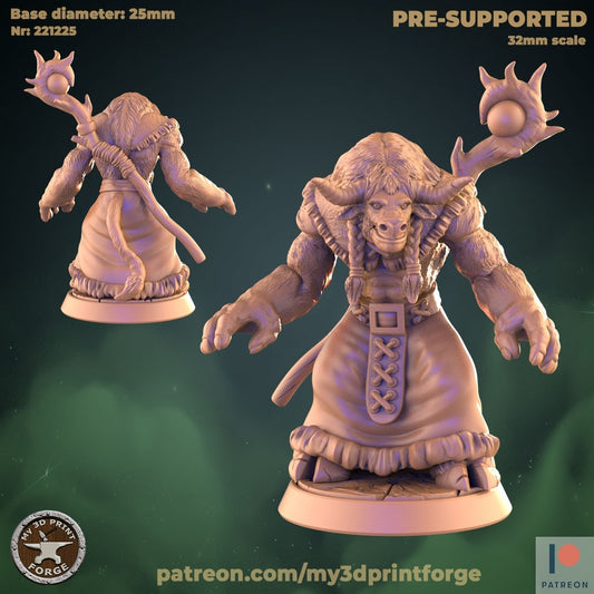 Minotaur Druid - Standing - Unpainted Miniature