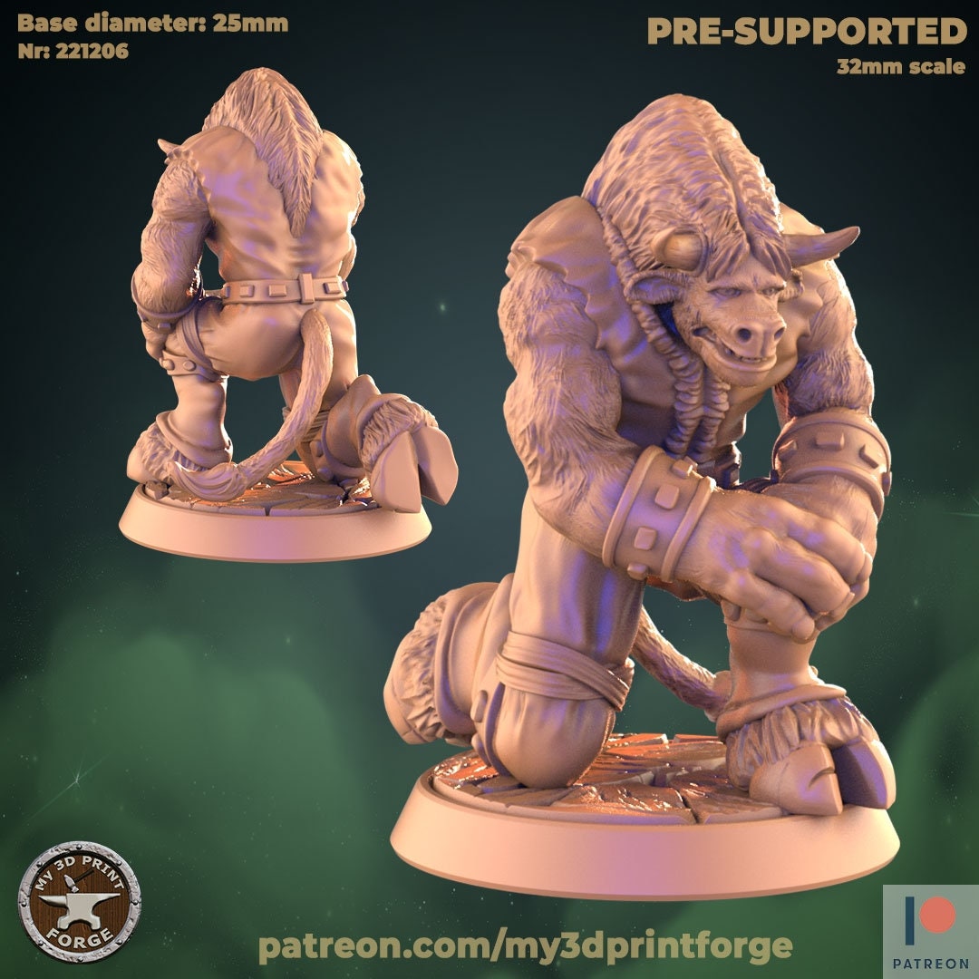 Minotaur - Kneeling - Unpainted Miniature